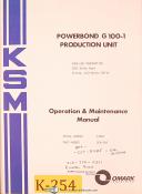 KSM Omark-KSM Omark G 100-1 Powerbond, Gap Welding Operations & Maintenenance Manual-G 100-1-01